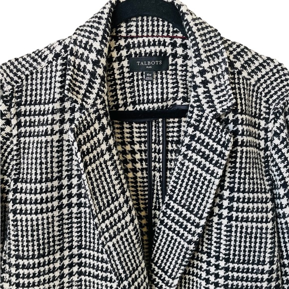 Talbots Houndstooth Blazer Jacket - Picture 3 of 12